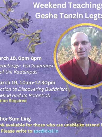 Here we announce the start of our fourteen-session "Introduction to Discovering Buddhism" course, beginning with the module on "Mind and Its Potential." This registered course provides a systematic path of learning.