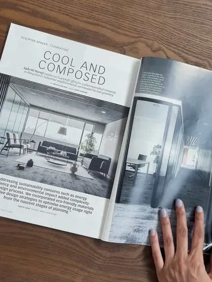 We are delighted to share our latest print feature in Trends Magazine. This article, "Cool and Composed," covers our design for a pharmaceutical company, focusing on our sustainable and eco-friendly approach.