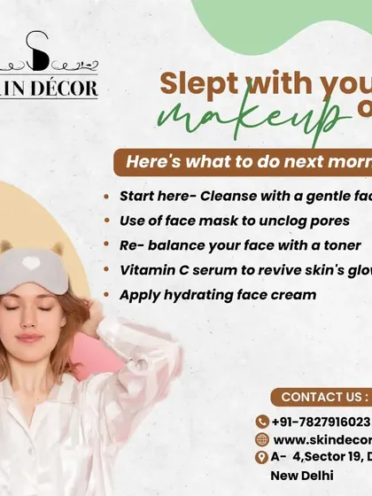 We've all been there. If you accidentally slept with your makeup on, here is a recovery routine for the next morning. It focuses on gentle cleansing, unclogging pores, and rehydrating the skin to minimize damage.