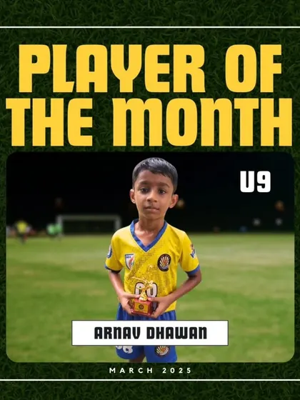 Arnav Dhawan, the U9 Player of the Month for March 2025.