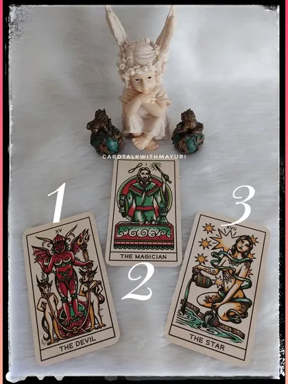 Here are the revealed cards for December 2022: The Devil, The Magician, and The Star. Each card offers a different message for the end of the year.
