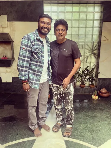 With the one and only Shivanna during the celebrations for the movie 'Vedha'. It's always a pleasure to be in his presence.
