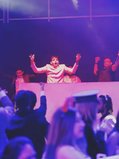 Pure joy and energy from the DJ booth during a wedding afterparty. I feed off the crowd's excitement to keep the party going all night long.