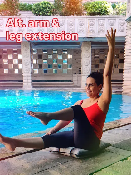 Another Teaser modification, this time demonstrating an alternating arm and leg extension. This helps build the foundational strength needed for the full exercise.