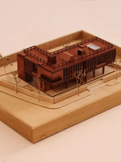 Another angle of the Holiday Home model.