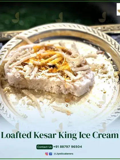Our Loafed Kesar King Ice Cream is made with the finest ingredients, including fragrant saffron, for a truly indulgent and royal treat.