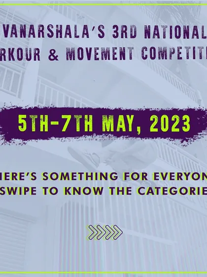 The official announcement for our 3rd National Parkour & Movement Competition, with a swipe to see all the categories.