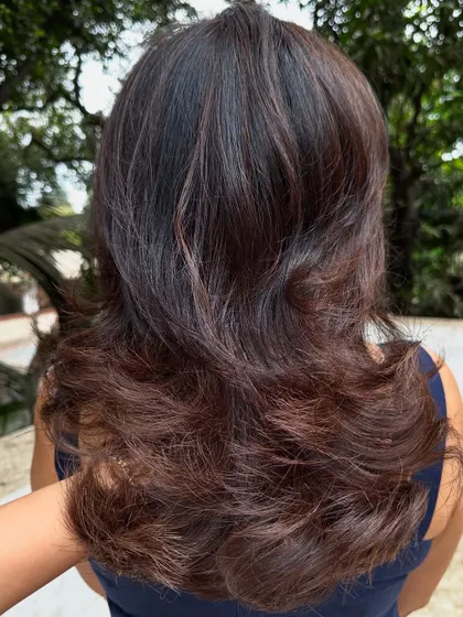 Another client's 'Chocolate Truffle' holiday look.