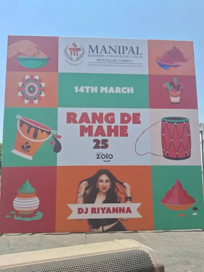 A full shot of the impressive banner for the Rang De Mahe '25 Holi event, showcasing me as the headline DJ.