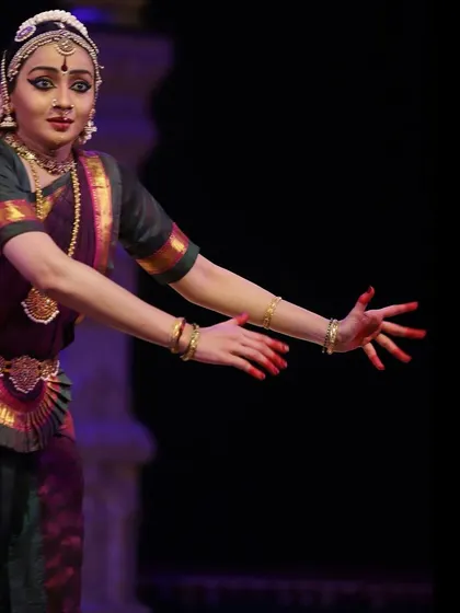 An expressive moment from "Shivaantarangam," where I convey a specific aspect of Shiva's character through facial expression and hand movements.