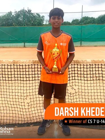 We celebrate the success of our young star, Darsh Khedekar, who took home the CS 7 U-14 singles title. His hard work and training are clearly paying off on the tournament circuit.