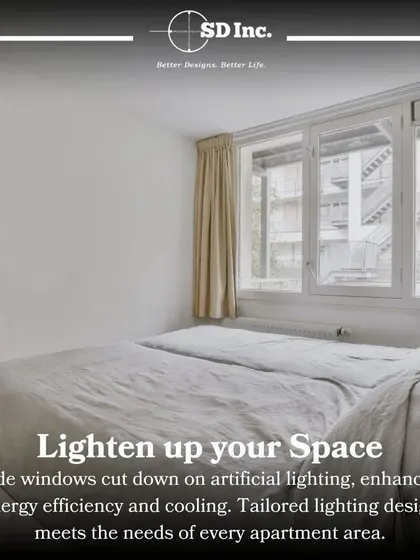 Wide windows not only lighten up a space but also improve energy efficiency by reducing the need for artificial lighting. I tailor window design and placement to the specific needs of each room.