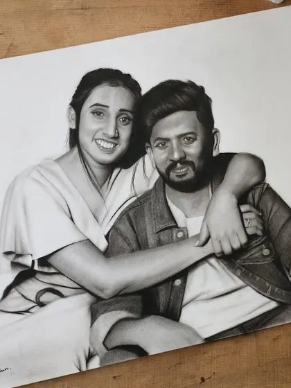 The final unframed portrait, signed and ready for the client. Each piece is a testament to many hours of focused work.