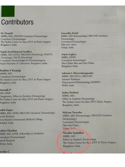 My name listed among the contributors for the textbook "Dermatological Diseases: A Practical Approach." I am grateful for the opportunity to help demystify skin diseases for students.