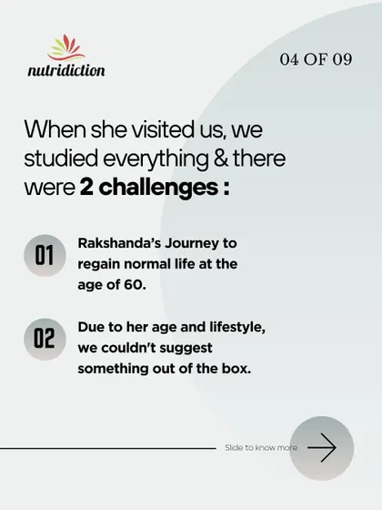 This is Rakshanda's inspiring story of regaining her health at 60. Battling diabetes, spine issues, and low energy, we used a CGM sensor and a personalized diet to balance her blood sugar, restore her energy, and improve her overall health in just three months.