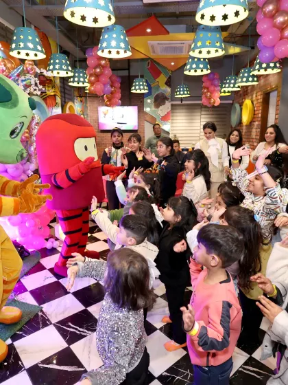 The whole party gets moving when Tinga Dojo and Boxy start the dance party. Our mascots and staff ensure everyone is included in the fun.