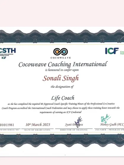 "And miles to go before I sleep." Receiving my Life Coach certificate from ICF and Cocoweave was a significant milestone. It has equipped me with wonderful, result-oriented techniques to help people on their journey.