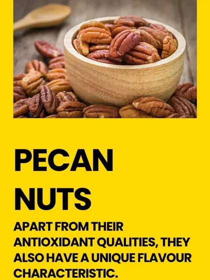 Pecan nuts not only have a unique, delicious flavor but are also packed with antioxidant qualities, making them a great choice for a healthy snack.