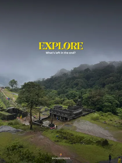 What's left in the end? The urge to explore. An ancient temple ruin nestled in a misty valley, waiting to be discovered.