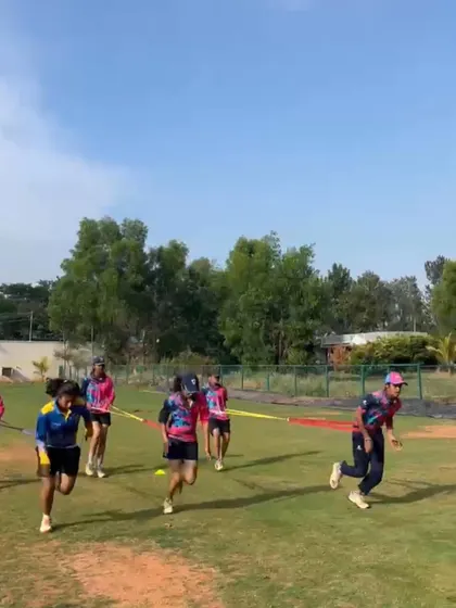 Our pacers doing resistance band training to build explosive power and speed.