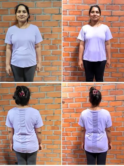 These multi-angle shots of Chaitana's progress reflect her newfound understanding of health, exercise, and nutrition.