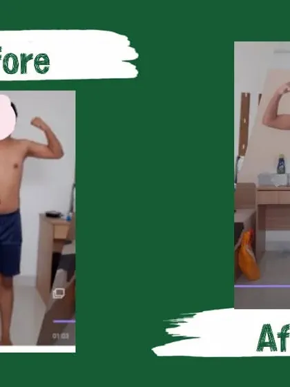 The before-and-after photos of my client Gaurav. His progress shows how consistency in training and following a plan leads to visible results in strength and physique.