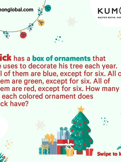 A festive brain teaser about ornaments. These kinds of logic puzzles are excellent for developing critical thinking skills outside of standard equations.