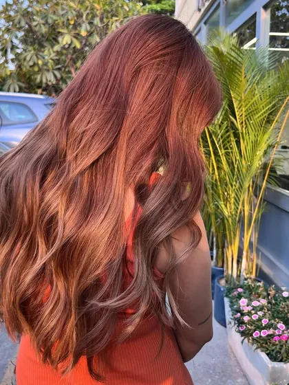 A beautiful, warm, reddish-brown color that glows in the sunlight. This look is perfect for making a statement.