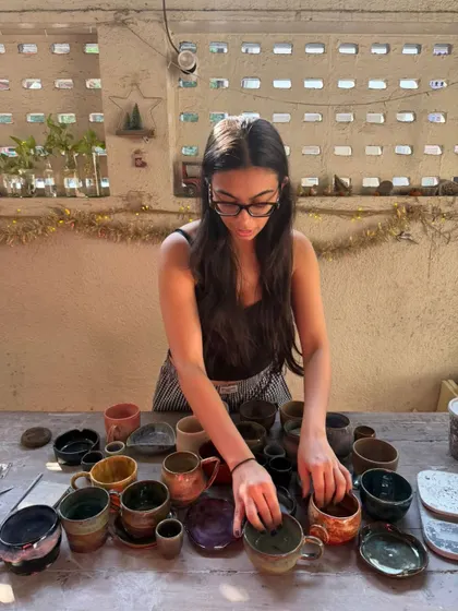Meet Hithika, one of our wonderful teachers. On weekends, she guides students with patience and energy, and on weekdays, she's a bubbly potter creating her own work. She brings so much warmth and laughter to the studio.