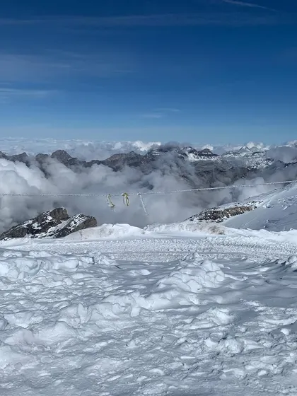 A view from the top, above the clouds. The weather may be cold, but life itself is not. A simple thought inspired by the vastness of the mountains.