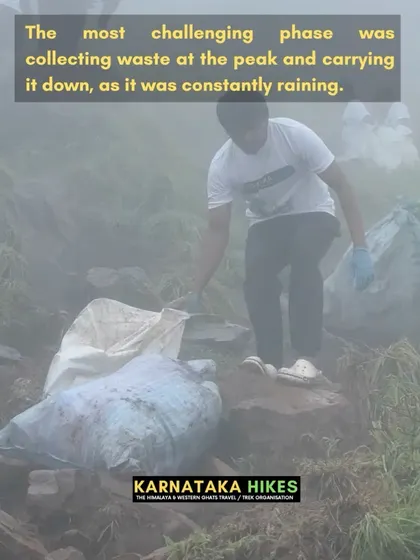 Collecting waste during constant rain was challenging, but our team was determined to make a difference.