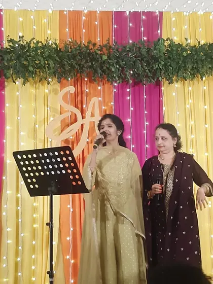 A duplicate of the mother-daughter singing performance. These personal touches make a sangeet feel intimate and special.