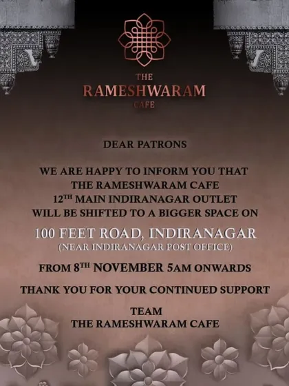 Clear communication is key when scaling. This announcement informed our loyal patrons about our move to a bigger space in Indiranagar, ensuring a smooth transition and continued support.