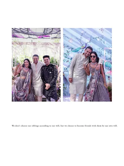 A collage of the bride and groom with their friends and family at a fun-filled pre-wedding event.