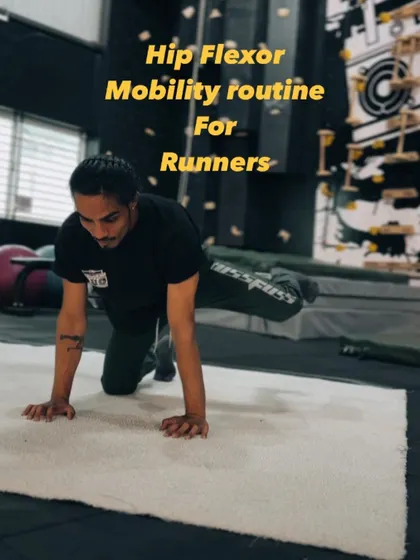 A visual guide to our hip flexor mobility routine for runners. We focus on drills that build strength and flexibility to enhance performance and prevent common running injuries.