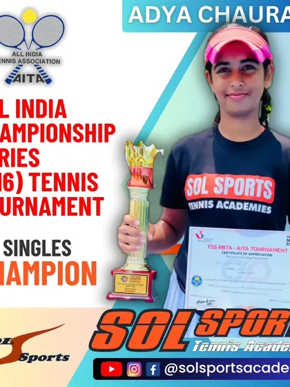 A big congratulations to Adya Chaurasia for clinching the singles title at the AITA Nationals U16 CS7 tennis tournament. Her determination on the court was fantastic to watch.
