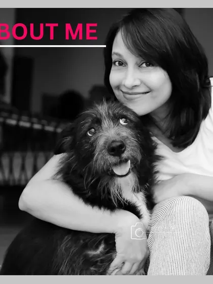 A little bit about me, featuring a photo with my beloved dog. This is the passion that drives my work.