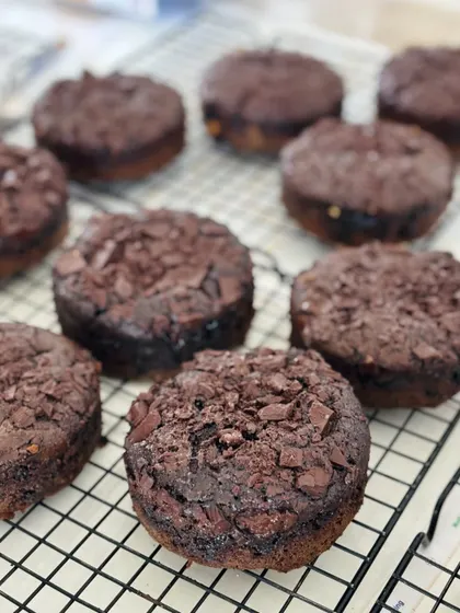 Indulge in mini moments of bliss. These petite dense chocolate cakes are perfect for when you need a rich, chocolatey treat on the go.