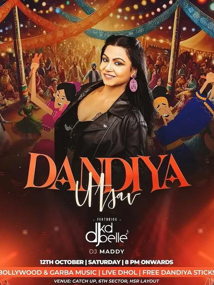 Part of a massive 'Dandiya Utsav' with live dhol and Garba music. I have extensive experience with large-scale traditional events.