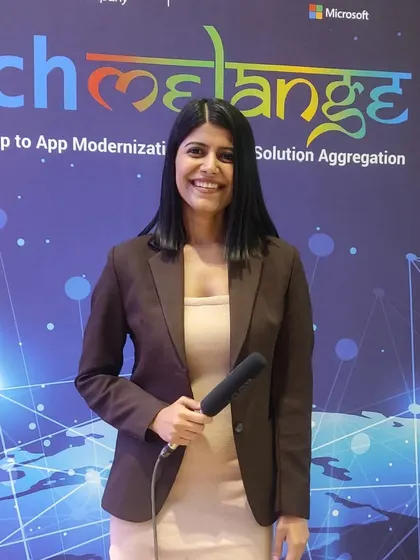 On stage at Tech Melange 2023, a key networking event by Microsoft and Tech Data for software vendors. My role was to keep the agenda moving and the audience engaged throughout the day.