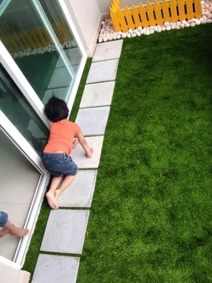Our gardens are designed for the whole family. The soft, durable artificial turf we install provides a safe and clean play area for children, bringing the fun of a park right to your home.