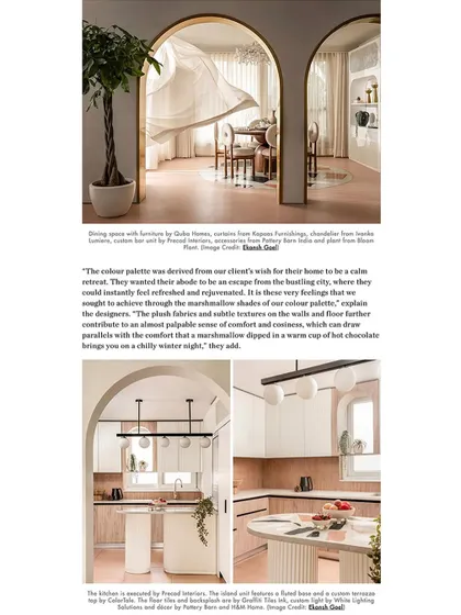 Another look at the dining and kitchen spaces from our Design Pataki feature, highlighting the seamless flow and cohesive color palette.