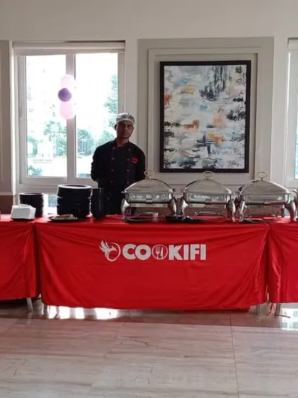 A clean and professional buffet setup for a birthday party at DLF Westend Avenue, showcasing our standard of service.