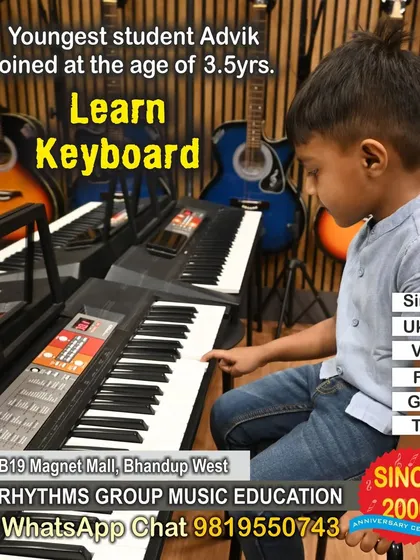 We welcome learners of all ages, starting from as young as 3.5 years old. Our teaching methods for children are designed to be fun, engaging, and simple, helping them develop a love for music from an early age, just like our youngest keyboard student, Advik.