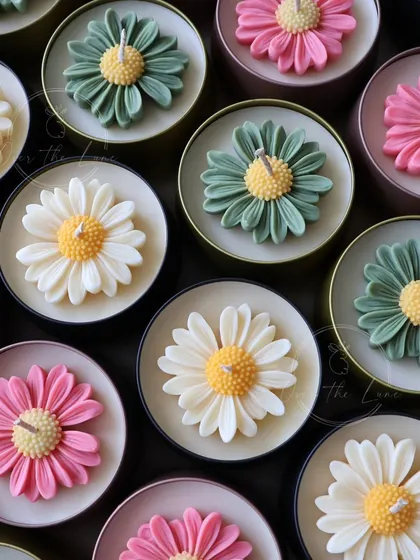 A fresh restock of my Daisy tin candles in pink, ivory, and sage green. It's the perfect time to shop during my big sale.
