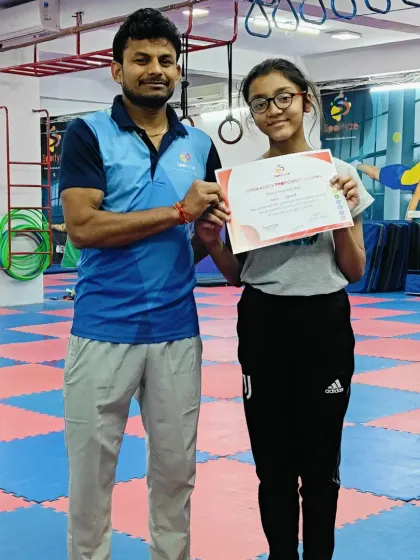 This student has earned her proficiency award, a testament to her hard work and dedication.