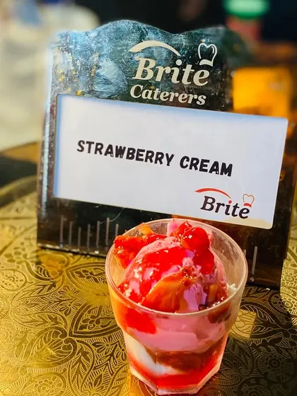 A serving of fresh Strawberry Cream, another popular option from my ice cream bar.