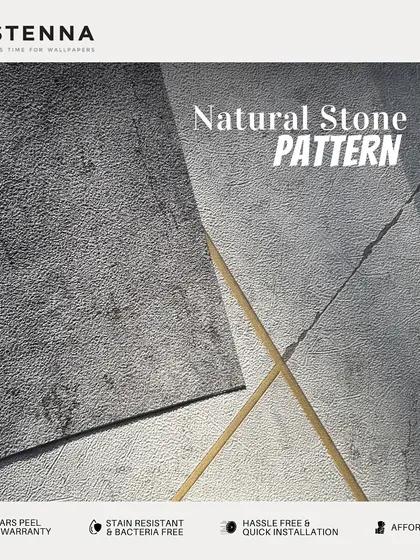 This natural stone pattern wallpaper features a concrete-like texture with fine gold-colored lines, adding a touch of modern industrial chic. It's durable, stain-resistant, and perfect for high-traffic areas.