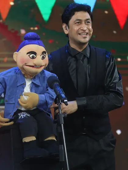 A great shot of me and Chotu Singh on stage. We make a great team, bringing laughter to audiences everywhere.
