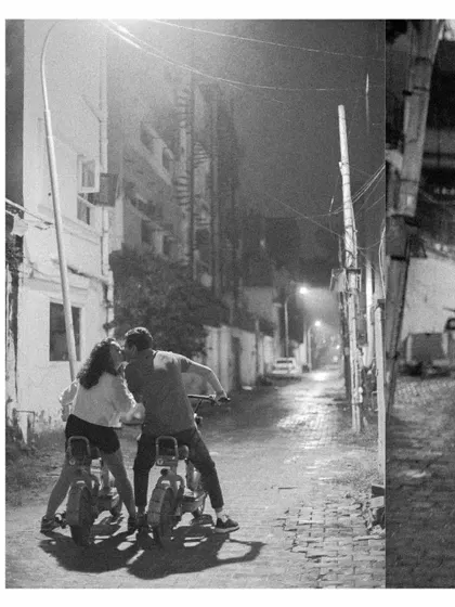 Another black and white shot from the bike ride, emphasizing the moody, cinematic quality of the empty street.